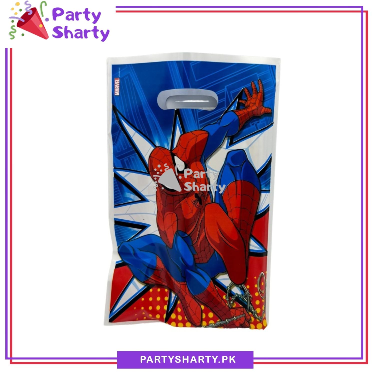 D-3 Spiderman Theme Goody Bag Pack Of 10 For Spiderman Theme Favor Bags