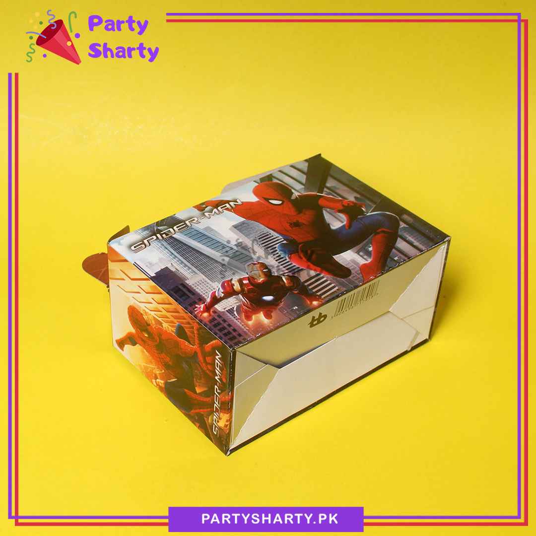 D-3 Spiderman Theme Goody Boxes Pack of 10 For Spiderman / Avenger Theme Party Decoration and Celebration