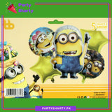 D-5 5pcs/set Minion Theme Foil Balloons For Minion Theme Party Decoration & Celebration