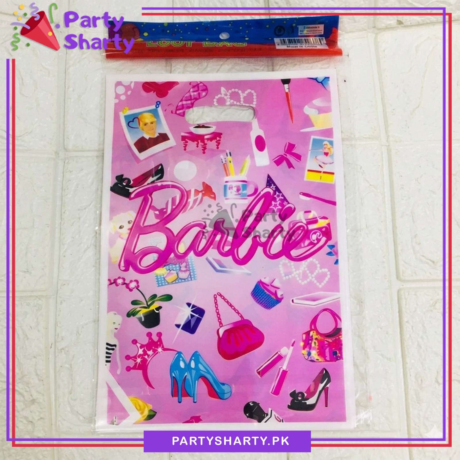 D2 Barbie Cartoon Loot Bags For Barbie Theme Birthday Party Goody Bags (Pack of 10)