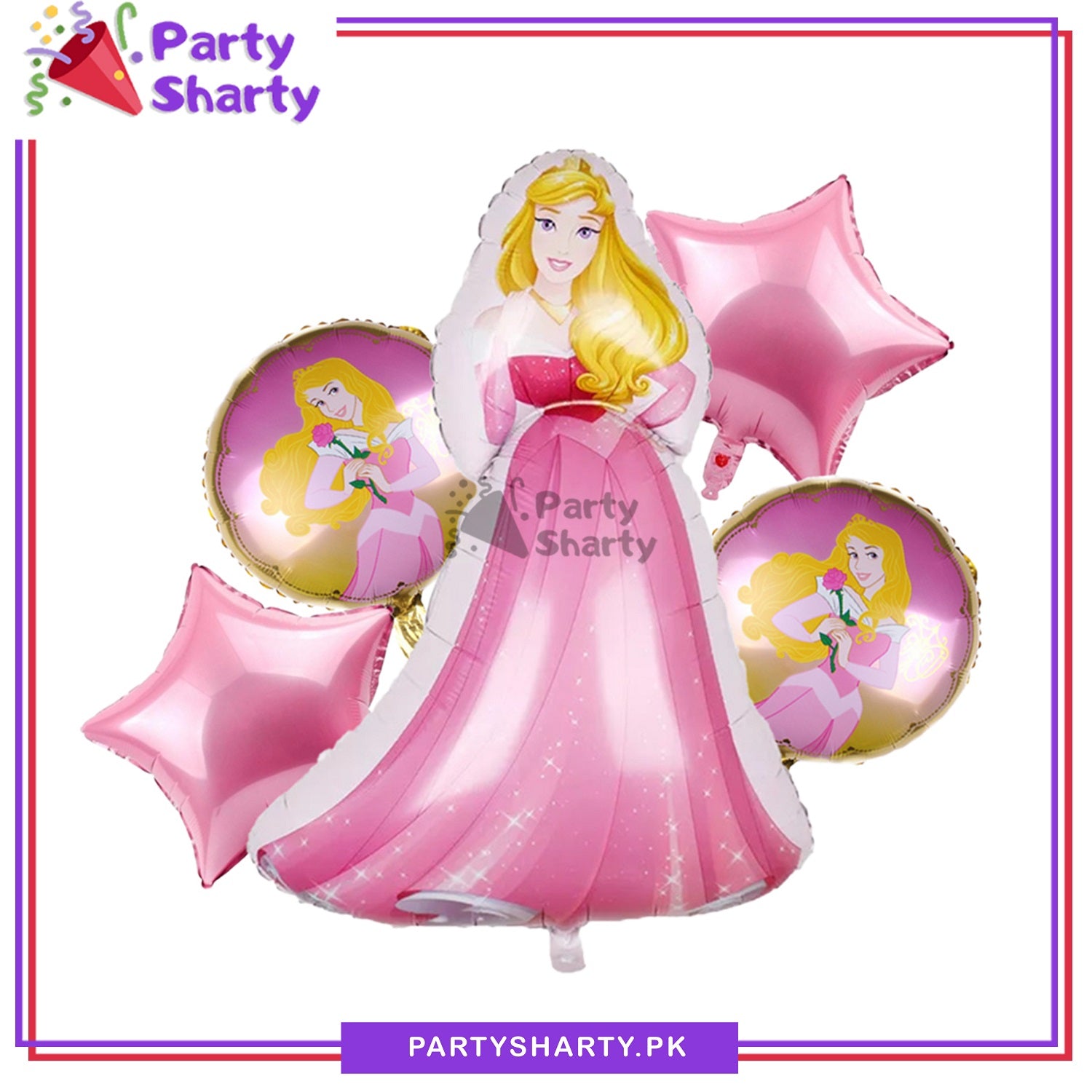 5pcs/set D2 Princess Aurora Foil Balloons For Princess Theme Party Decoration and Celebration
