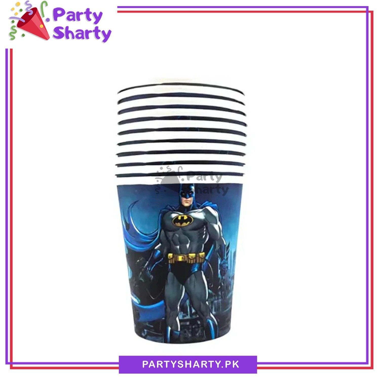 D2 Batman Theme Birthday Party Paper Cups / Glass For Themed Based Party Supplies and Decorations