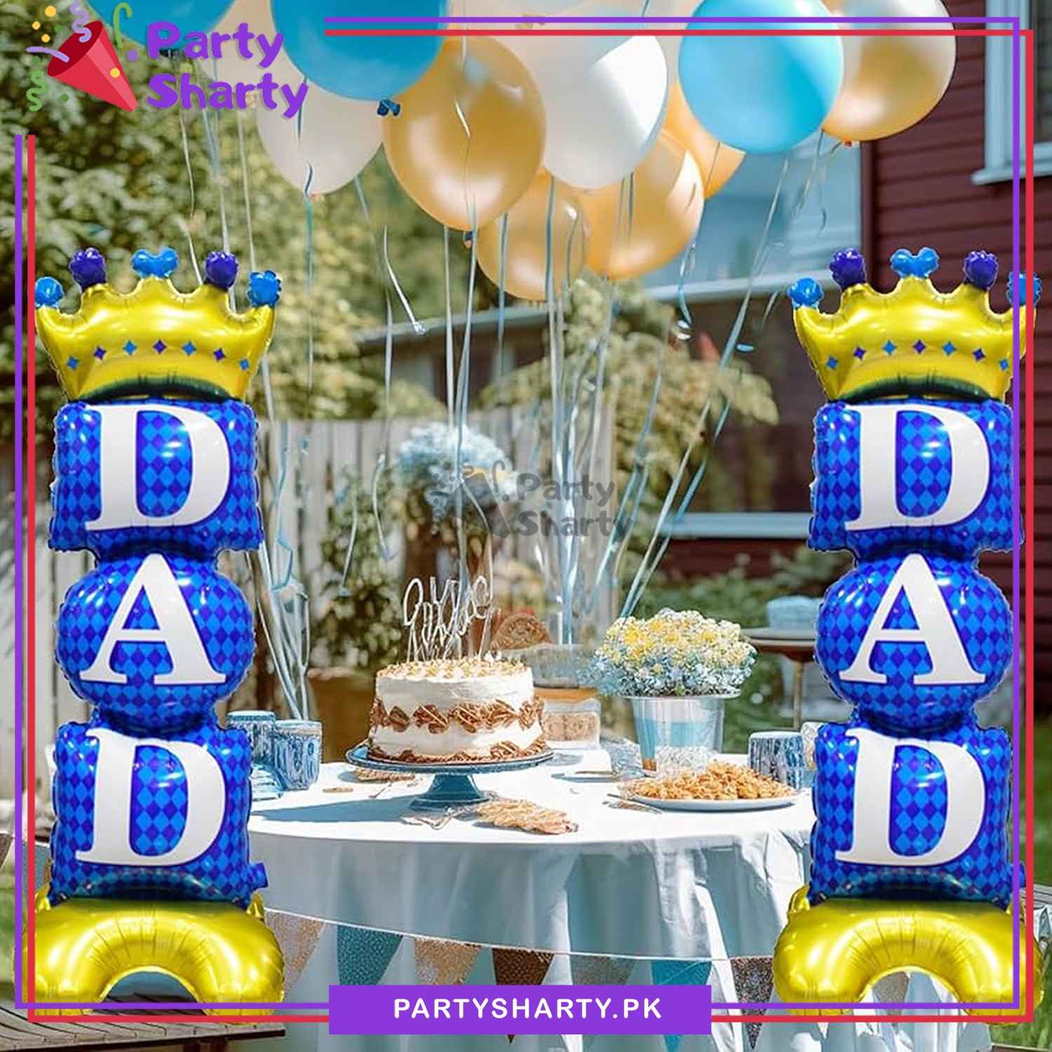 Crown Dad Airloonz Foil Balloon For Father's Day and Dad Birthday Party Decoration