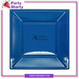 9 inches Square Shaped Disposable Plastic Plate Pack of 10 For Party Decoration & Celebrations