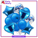 14 Pcs Confetti Decorative Party Balloons Set (Star, Heart Shaped & Confetti Filled Latex Party Balloons Set) For Birthday and Event