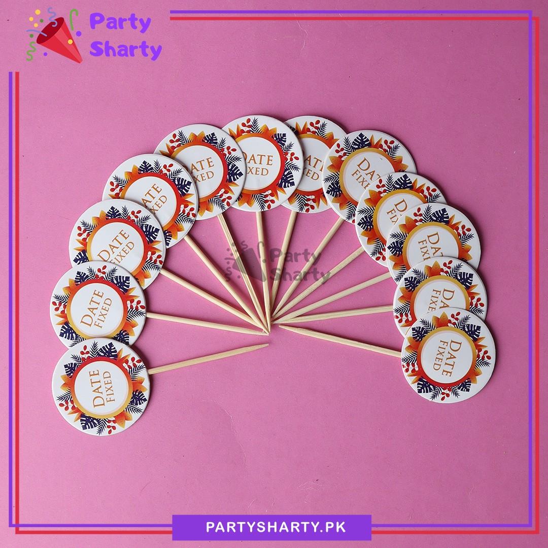 Small Date Fixed Mithai / Cup Cake Toppers For Engagement / Baat Pakki Theme Decoration & Celebration