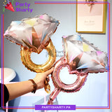Rose Gold / Golden Diamond Ring Shaped Foil Balloon For Wedding, Bridal Shower Decoration and Celebration