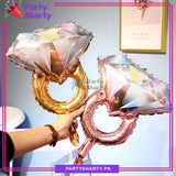 Rose Gold / Golden Diamond Ring Shaped Foil Balloon For Wedding, Bridal Shower Decoration and Celebration
