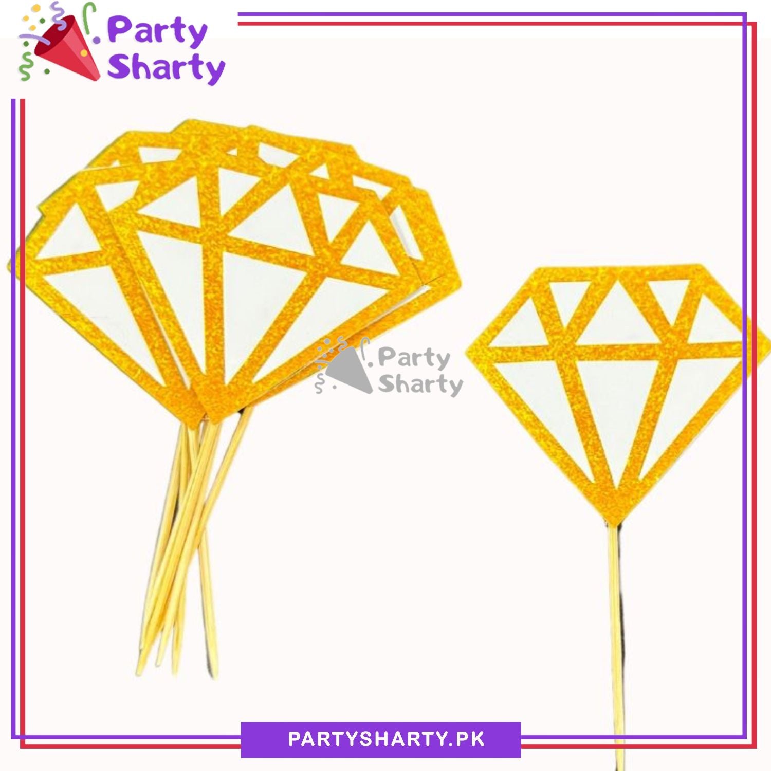 Diamond Shaped Cup Cake / Mithai Toppers For Nikkah / Wedding Decoration and Celebration