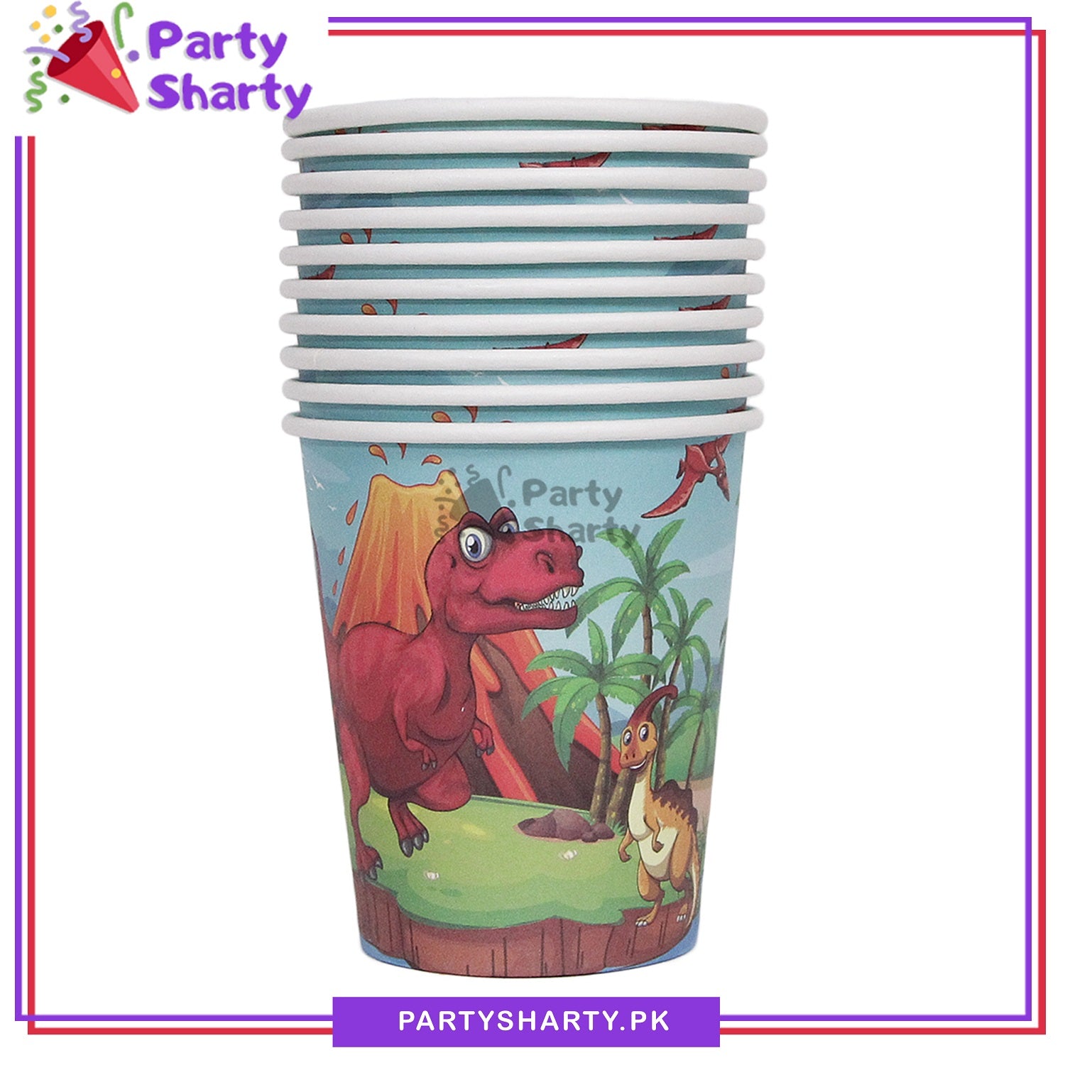 Dinosaur Theme Birthday Party Paper Cups / Glass For Themed Based Party Supplies and Decorations