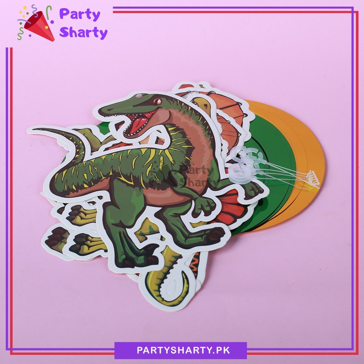 Wild Dinosaur Theme Hanging Swirls (Pack of 6) For Birthday Party and Decoration
