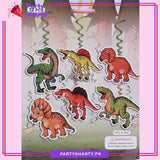 Wild Dinosaur Theme Hanging Swirls (Pack of 6) For Birthday Party and Decoration