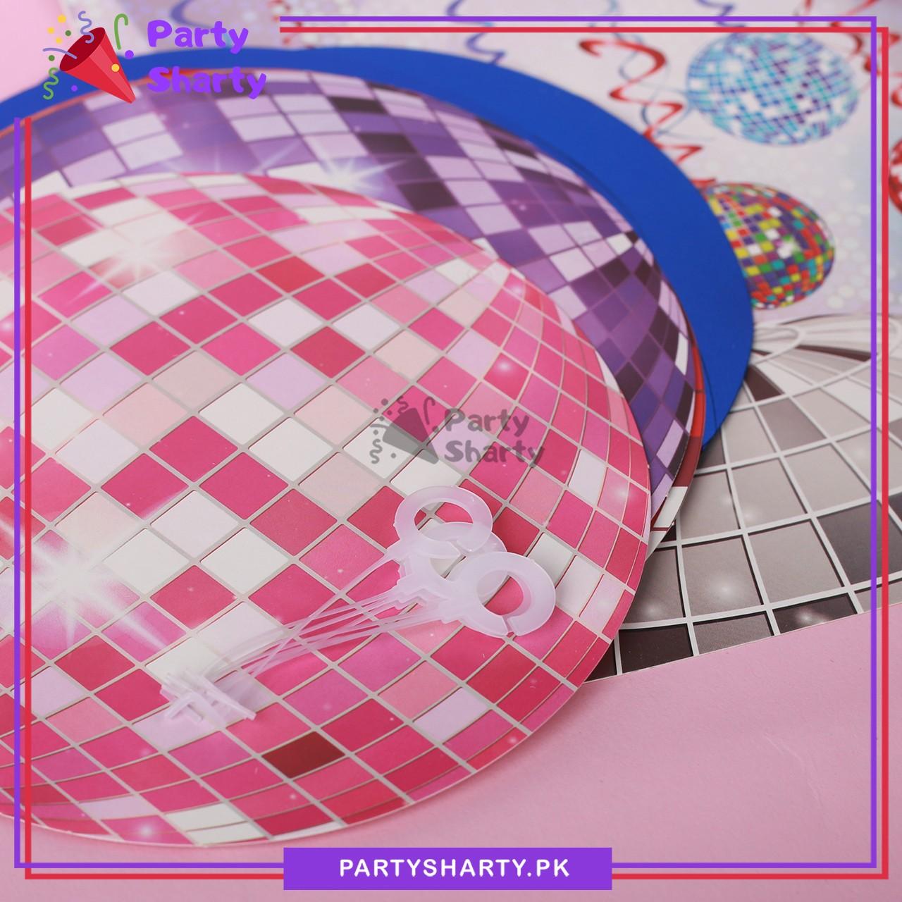 Disco Ball Theme Hanging Swirls (Pack of 6) For Birthday Party and Decoration