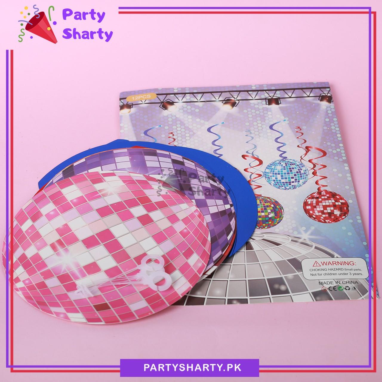 Disco Ball Theme Hanging Swirls (Pack of 6) For Birthday Party and Decoration