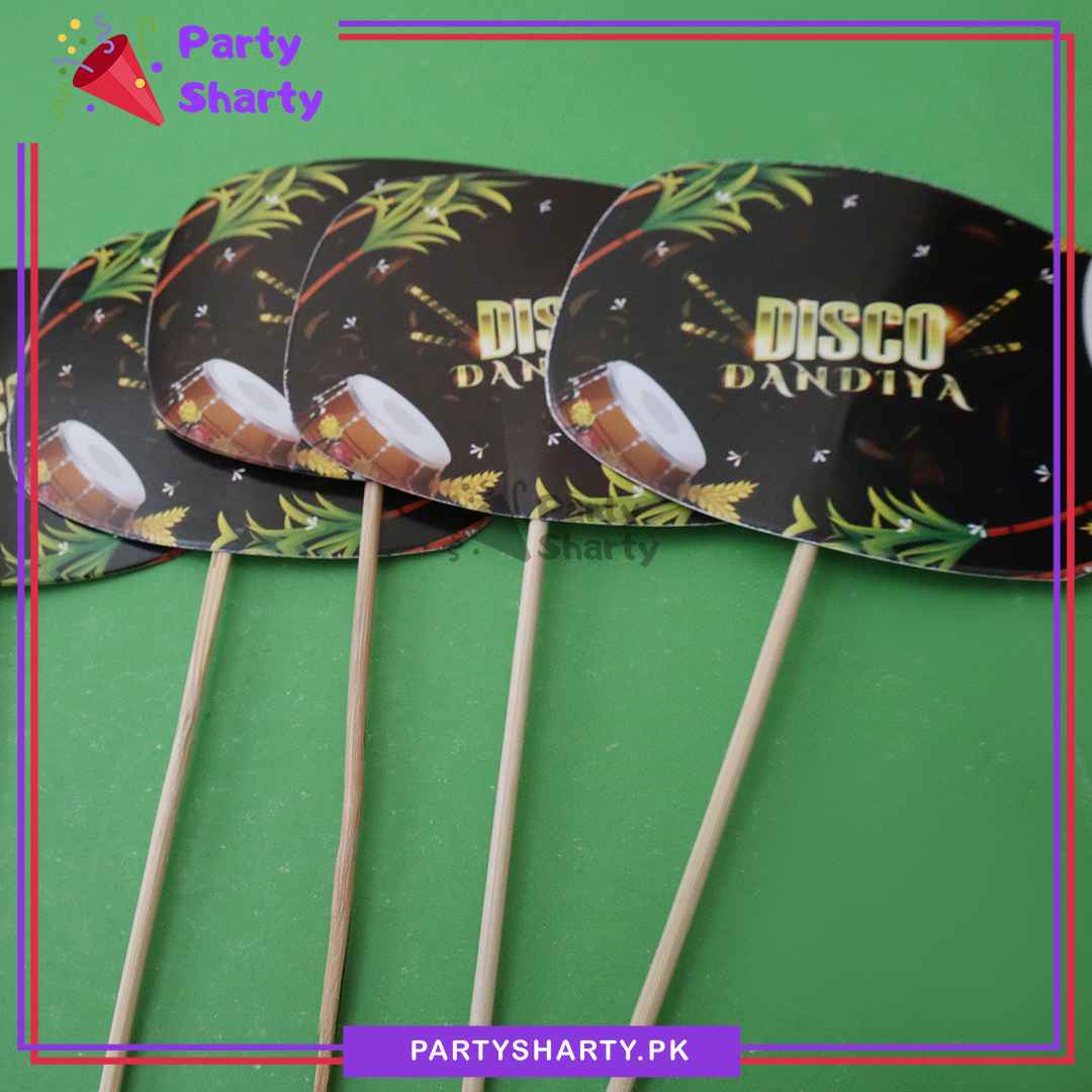 Disco Dandiya Printed Dholki Theme Cup Cake / Mithai Topper For Dholki Theme Party and Decoration