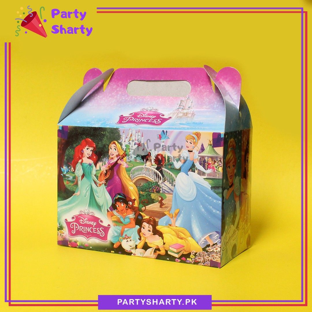 D-2 Disney Princess Theme Goody Boxes Pack of 10 For Birthday Celebration and Decoration