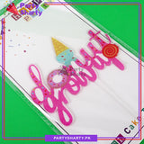 Donut Grow up Acrylic Cake Topper for Candyland & Donut Theme Based Party Decoration And Celebration