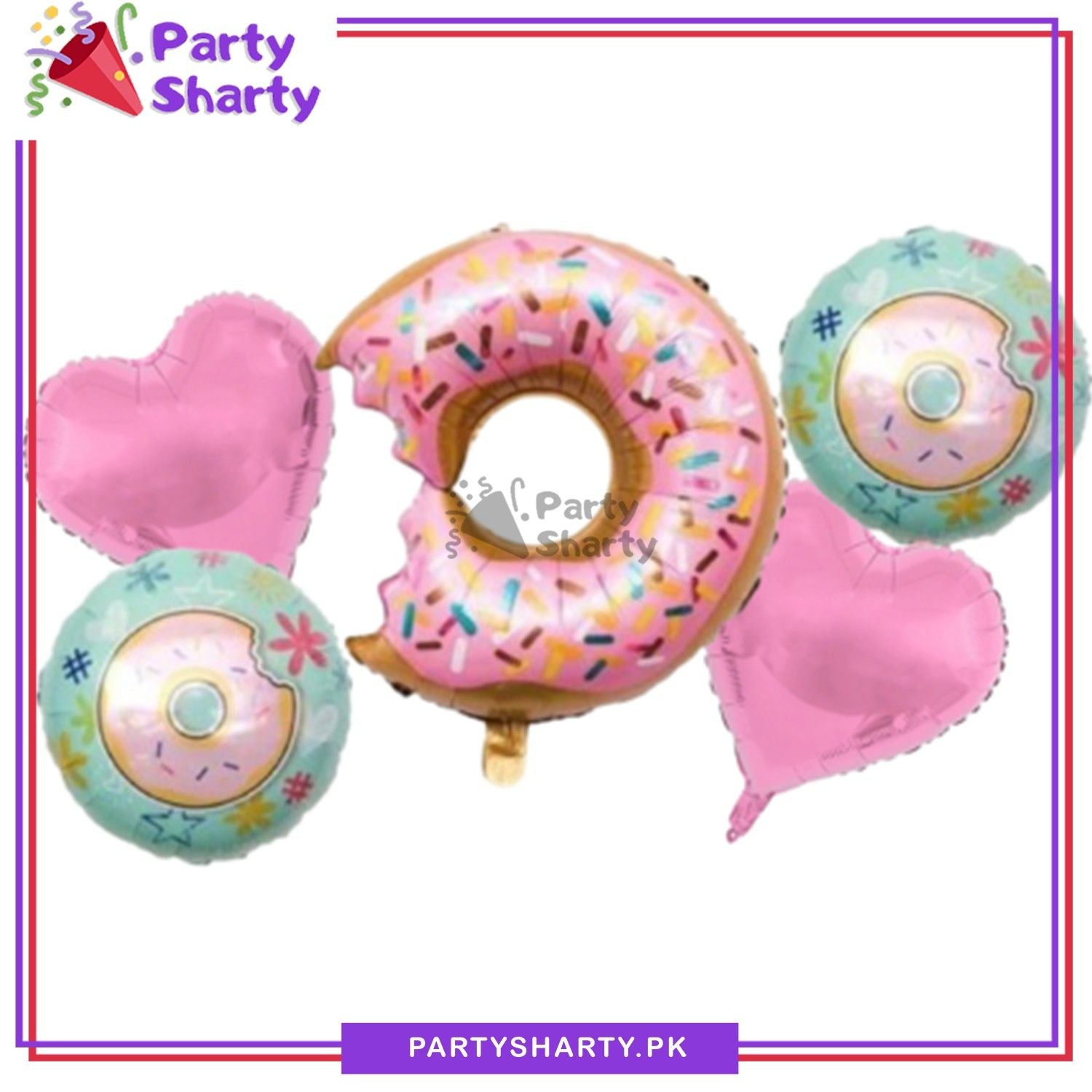 5pcs Doughnut / Donut Foil Balloon for Candyland Birthday Party & Baby Shower decoration
