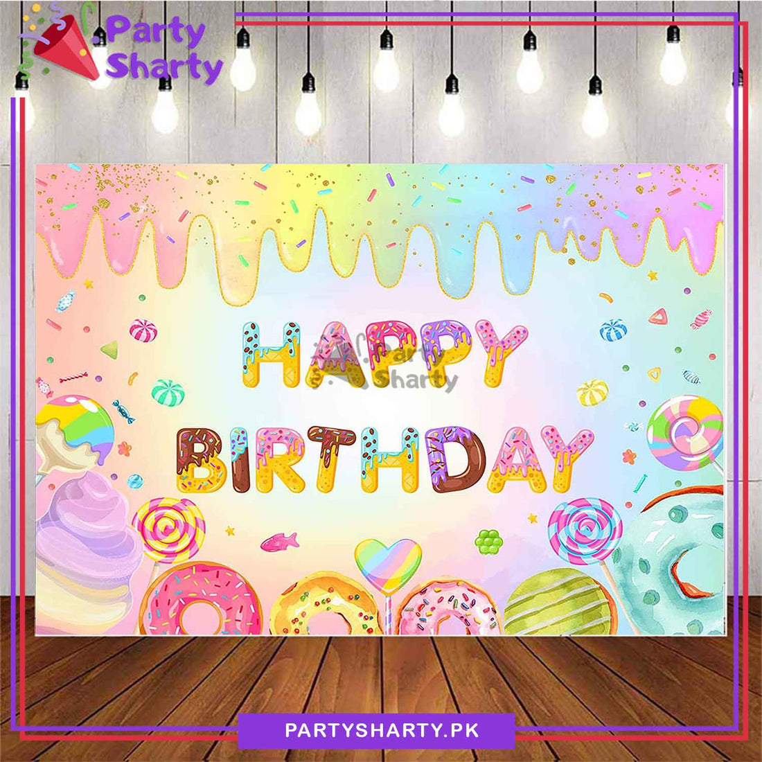 Donut Theme Panaflex backdrop For Donut Theme Birthday Decoration and ...