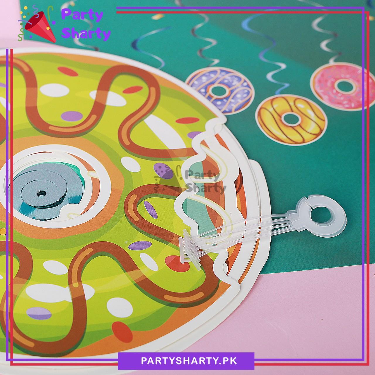 Donut Theme Hanging Swirls (Pack of 6) For Birthday Party and Decoration