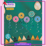Donut Theme Hanging Swirls (Pack of 6) For Birthday Party and Decoration