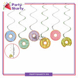 Donut Theme Hanging Swirls (Pack of 6) For Birthday Party and Decoration