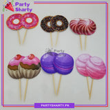 Donut, Candy & Ice-cream Theme Cup Cake Topper For Candyland Birthday Theme Party and Decoration