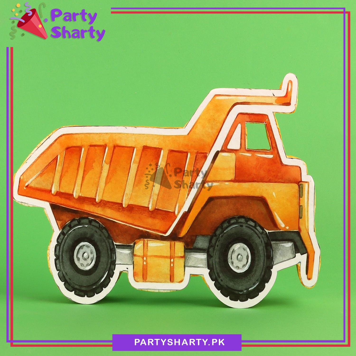 Dump Truck Thermocol Standee For Construction Theme Based Birthday Celebration and Party Decoration