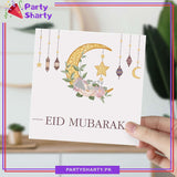 Eid Mubarak Moon, Star, Lantern & Floral Design Greeting Card