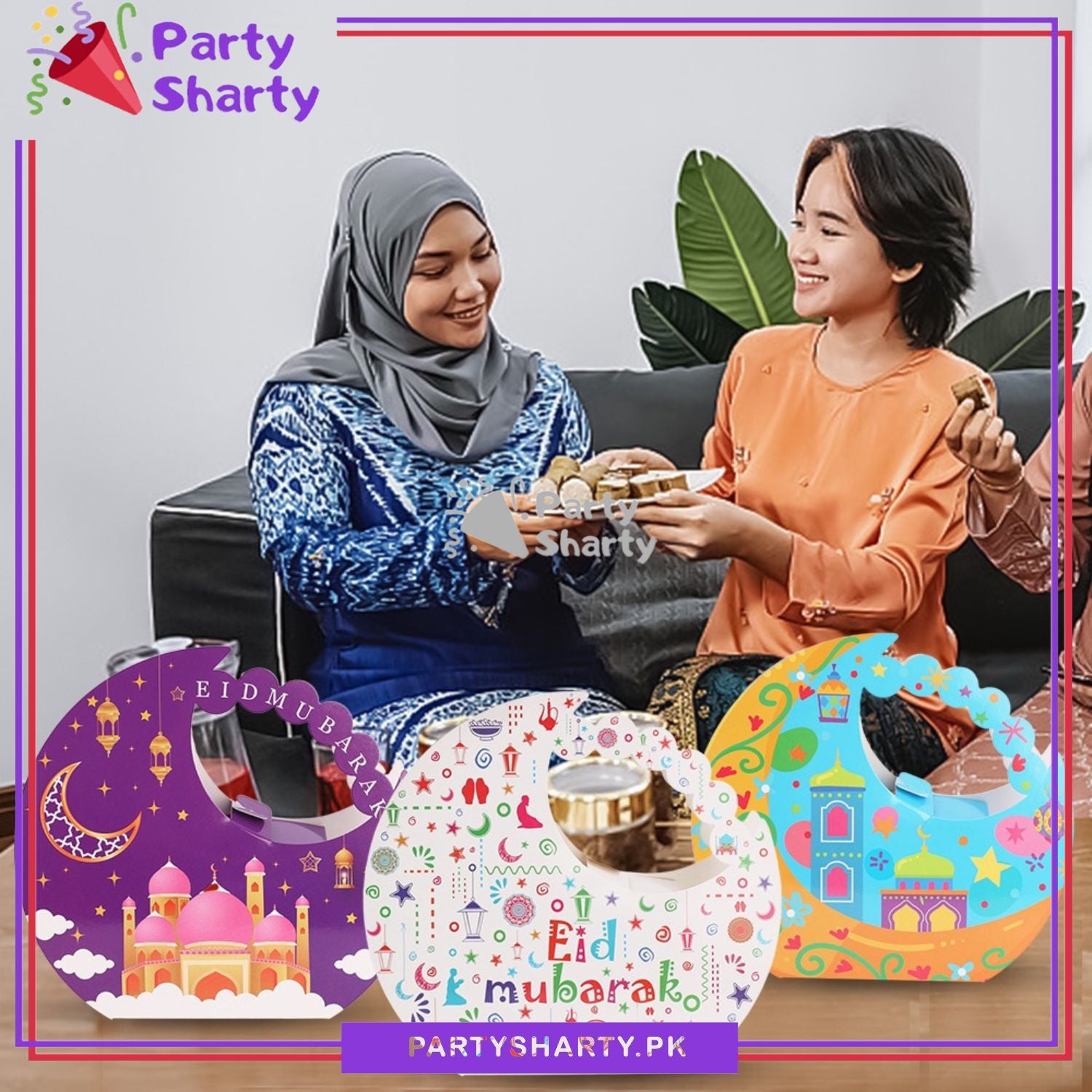 Eid Mubarak Treat / Goody Box, Eid Party Favor Bags for Eid Giveaways