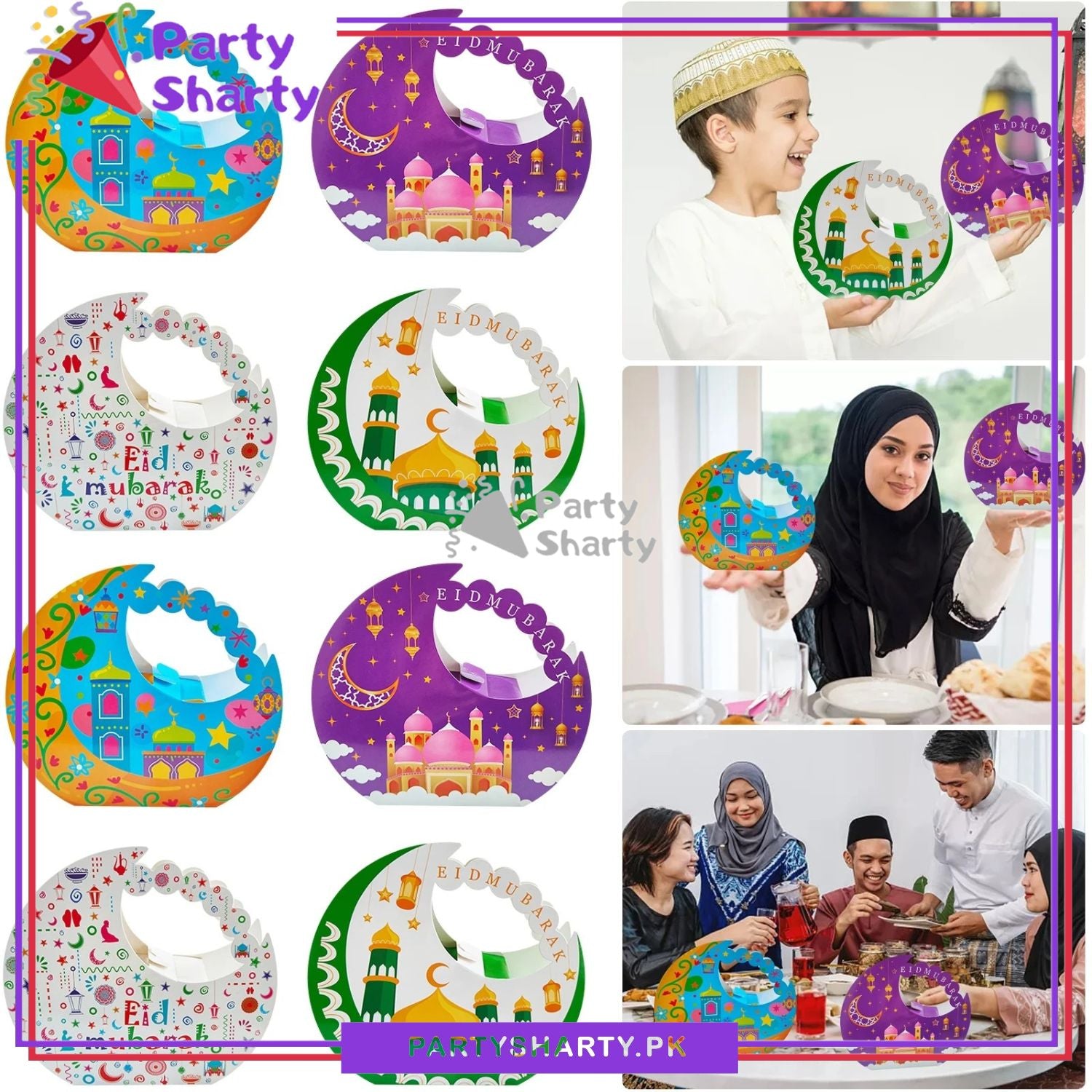 Eid Mubarak Treat / Goody Box, Eid Party Favor Bags for Eid Giveaways
