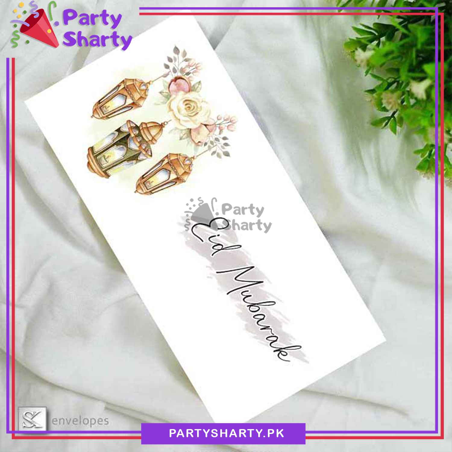 Eid Mubarak Printed Eidi Envelop (Pack 10) For Eid Celebration