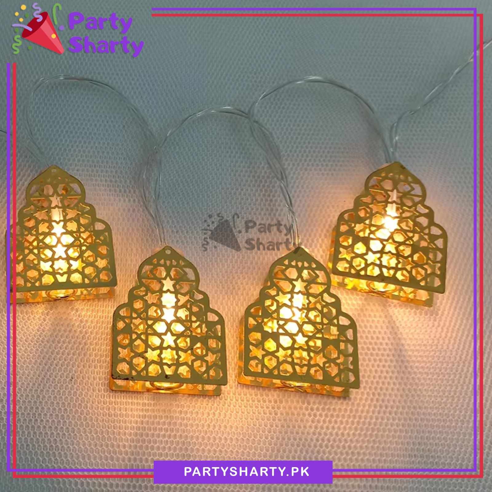 Electric Operated Ramadan / Eid Festive Led Metal String Lights For Ramadan Decoration
