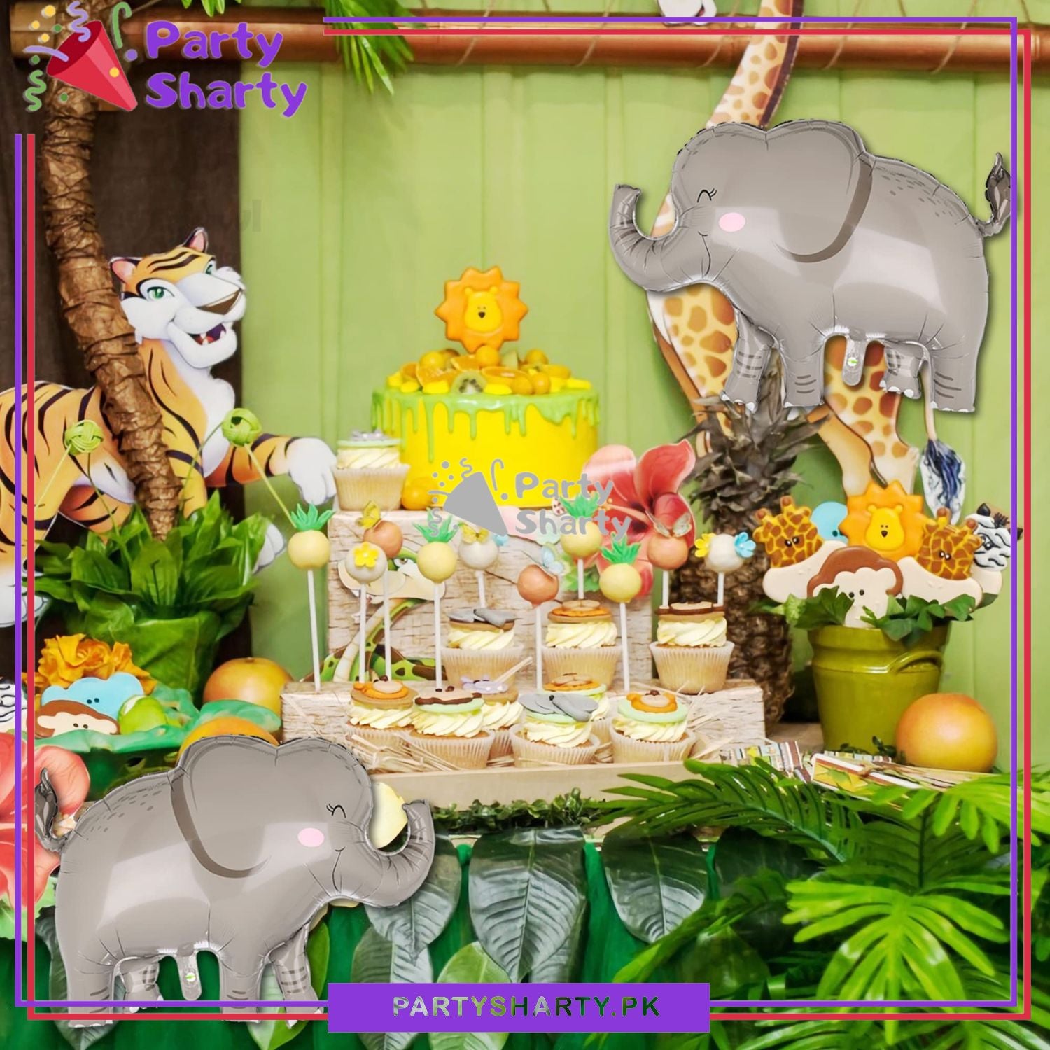 Grey Elephant Shaped Foil Balloons For Jungle / Safari Theme Party Decoration and Celebration