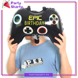 Black Epic Birthday Gamepad Shaped Foil Balloon For Gaming Theme Birthday Decoration and Celebration