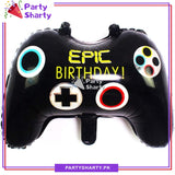 Black Epic Birthday Gamepad Shaped Foil Balloon For Gaming Theme Birthday Decoration and Celebration