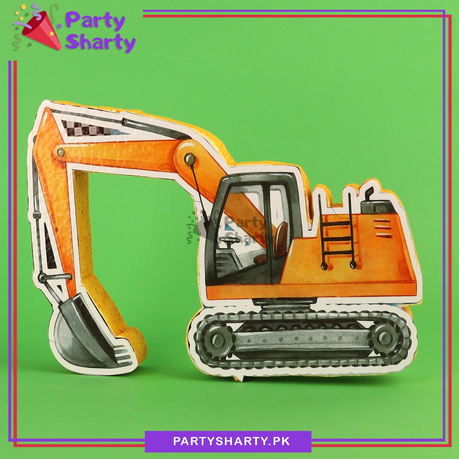 Excavator Thermocol Standee For Construction Theme Based Birthday Celebration and Party Decoration