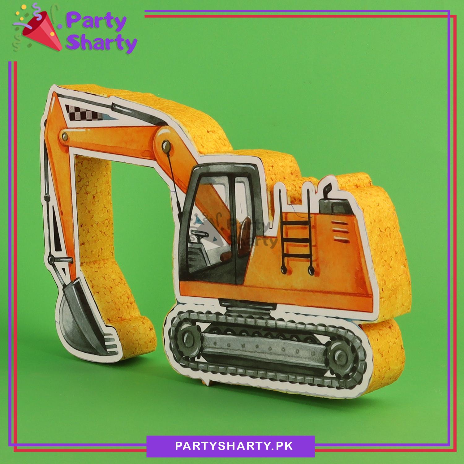 Excavator Thermocol Standee For Construction Theme Based Birthday Celebration and Party Decoration