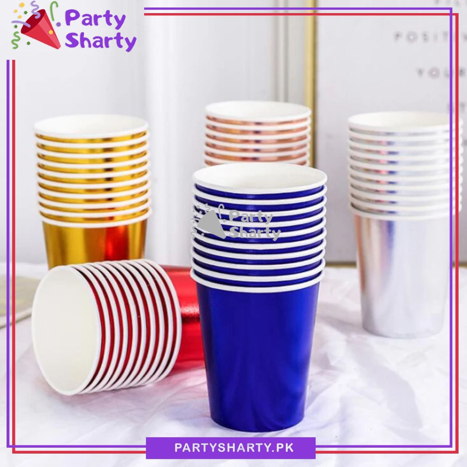 Fancy Party Disposable Paper Cups / Glass For Party Supplies and Decorations