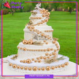 50pcs/Set Faux Golden Balls Cake Topper Decorative for Cakes Displays & Decoration