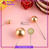 50pcs/Set Faux Golden Balls Cake Topper Decorative for Cakes Displays & Decoration