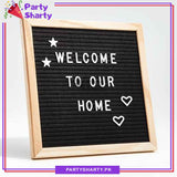 Black Color Felt Letter Board with 300+ Letters, Numbers & Symbols - Changeable Message Board with Small Wooden Easel Stand