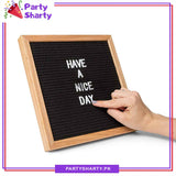 Black Color Felt Letter Board with 170 Letters, Numbers & Symbols - Changeable Message Board with Wooden Frame Wall Mount Hook
