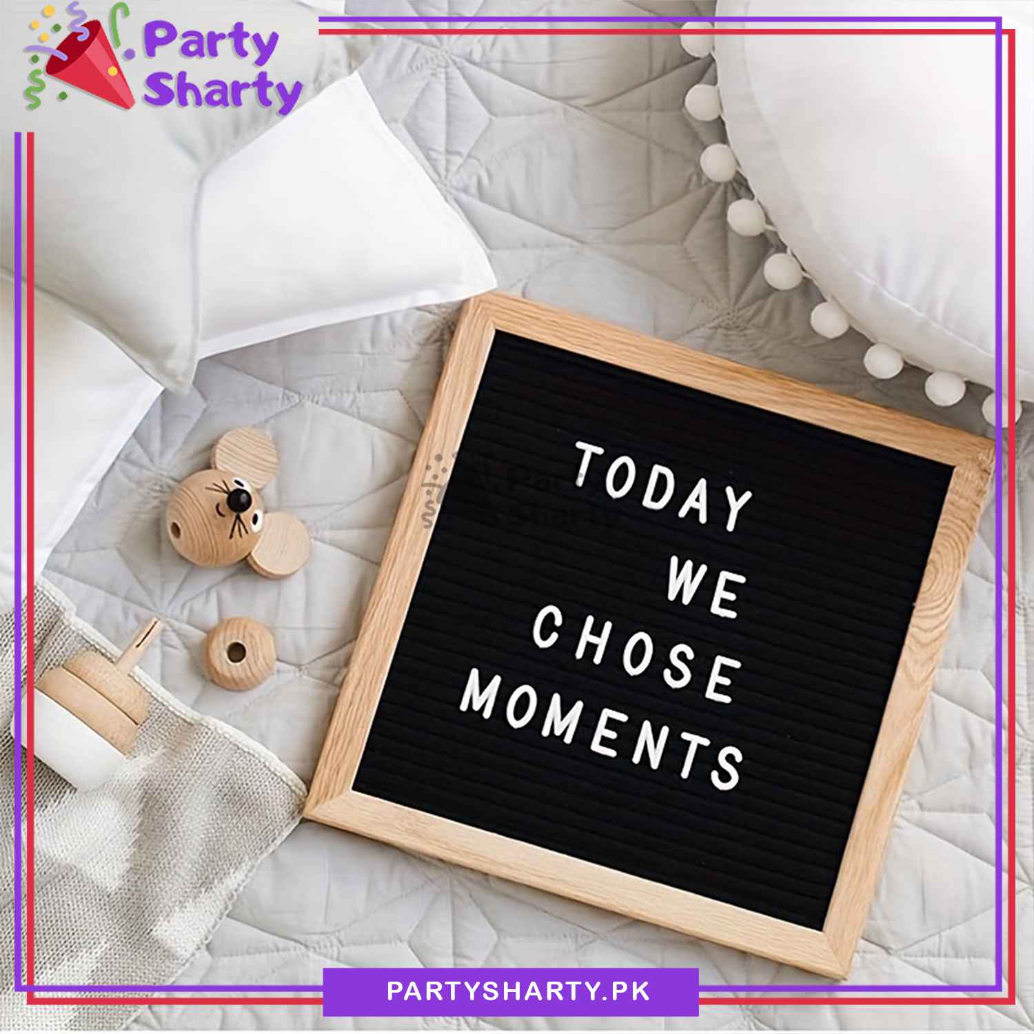 Black Color Felt Letter Board with 300+ Letters, Numbers & Symbols - Changeable Message Board with Small Wooden Easel Stand