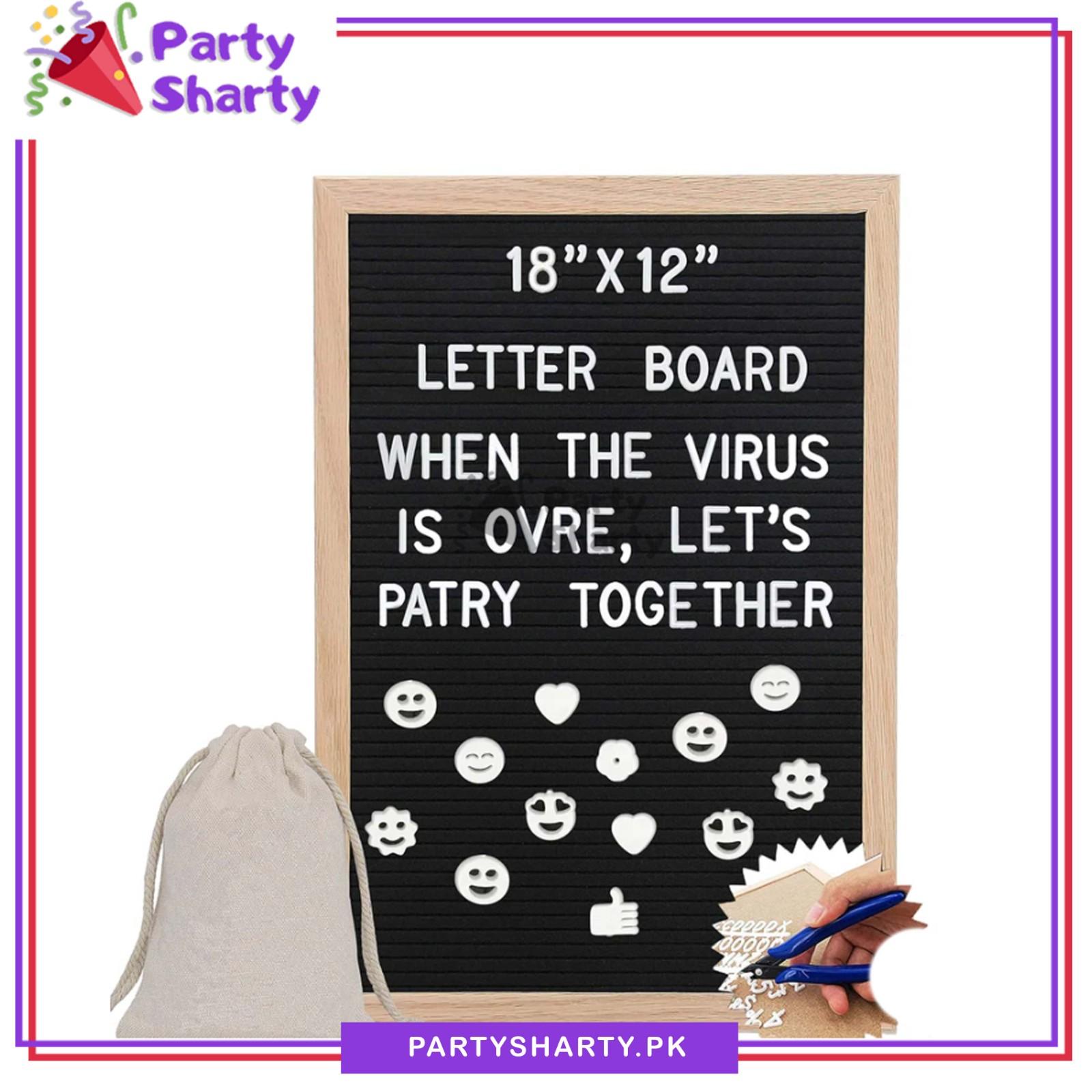 12x18" Rectangular Shape Felt Alphabet Letter Board Set with 300+ Letters, Numbers & Symbols - Changeable Message Board For Home & Office Decoration