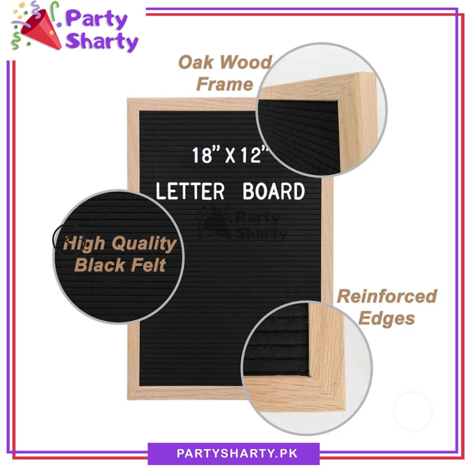 12x18" Rectangular Shape Felt Alphabet Letter Board Set with 300+ Letters, Numbers & Symbols - Changeable Message Board For Home & Office Decoration