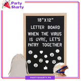 12x18" Rectangular Shape Felt Alphabet Letter Board Set with 300+ Letters, Numbers & Symbols - Changeable Message Board For Home & Office Decoration