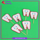 6pcs / Set Cup Cake Topper for First Tooth Celebration and Decoration