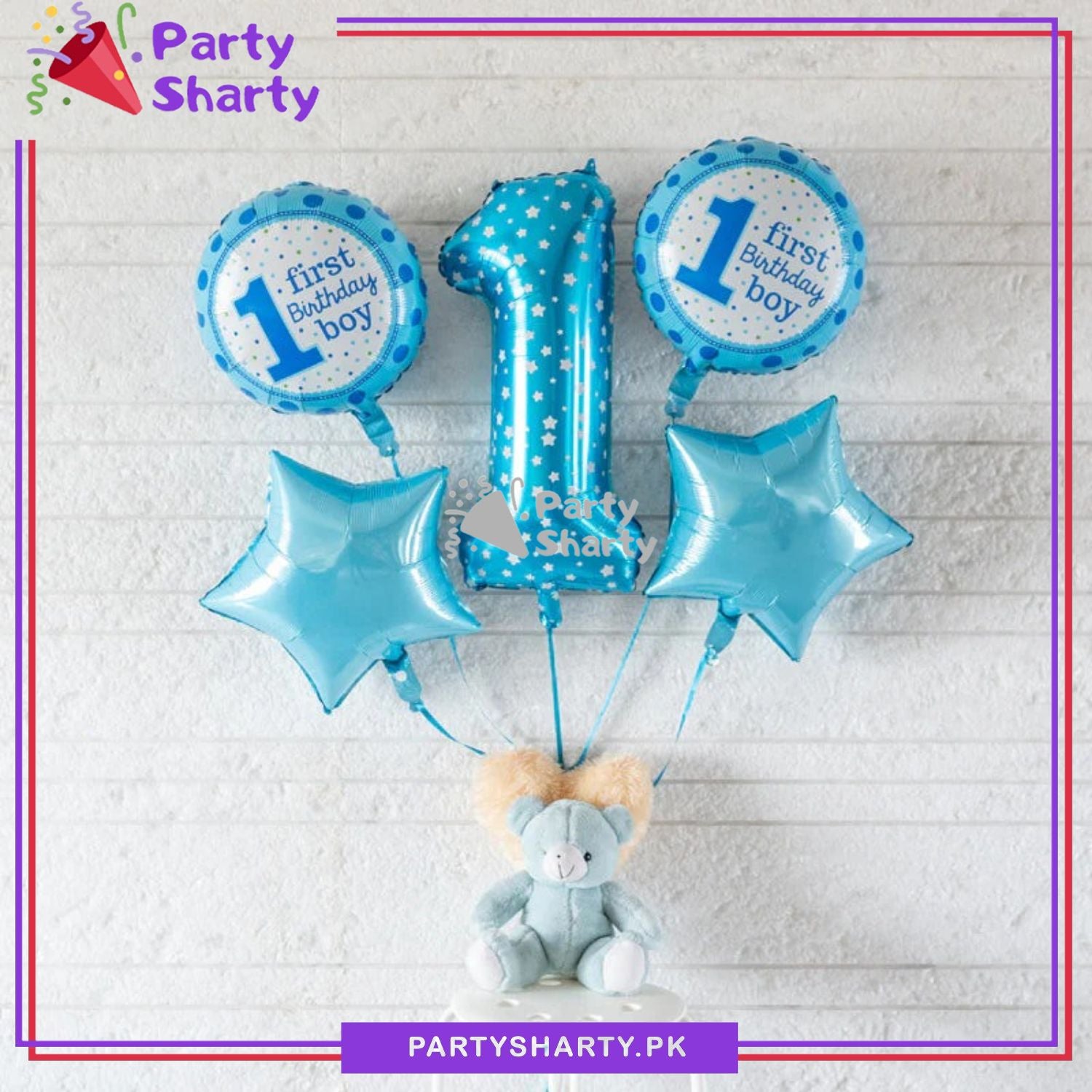 First Birthday Boy / Girl Foil Balloons for Decoration and Celebration (5 pcs / Set)