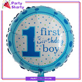 First Birthday Boy / Girl Round Foil Balloons for First Birthday Decoration and Celebration